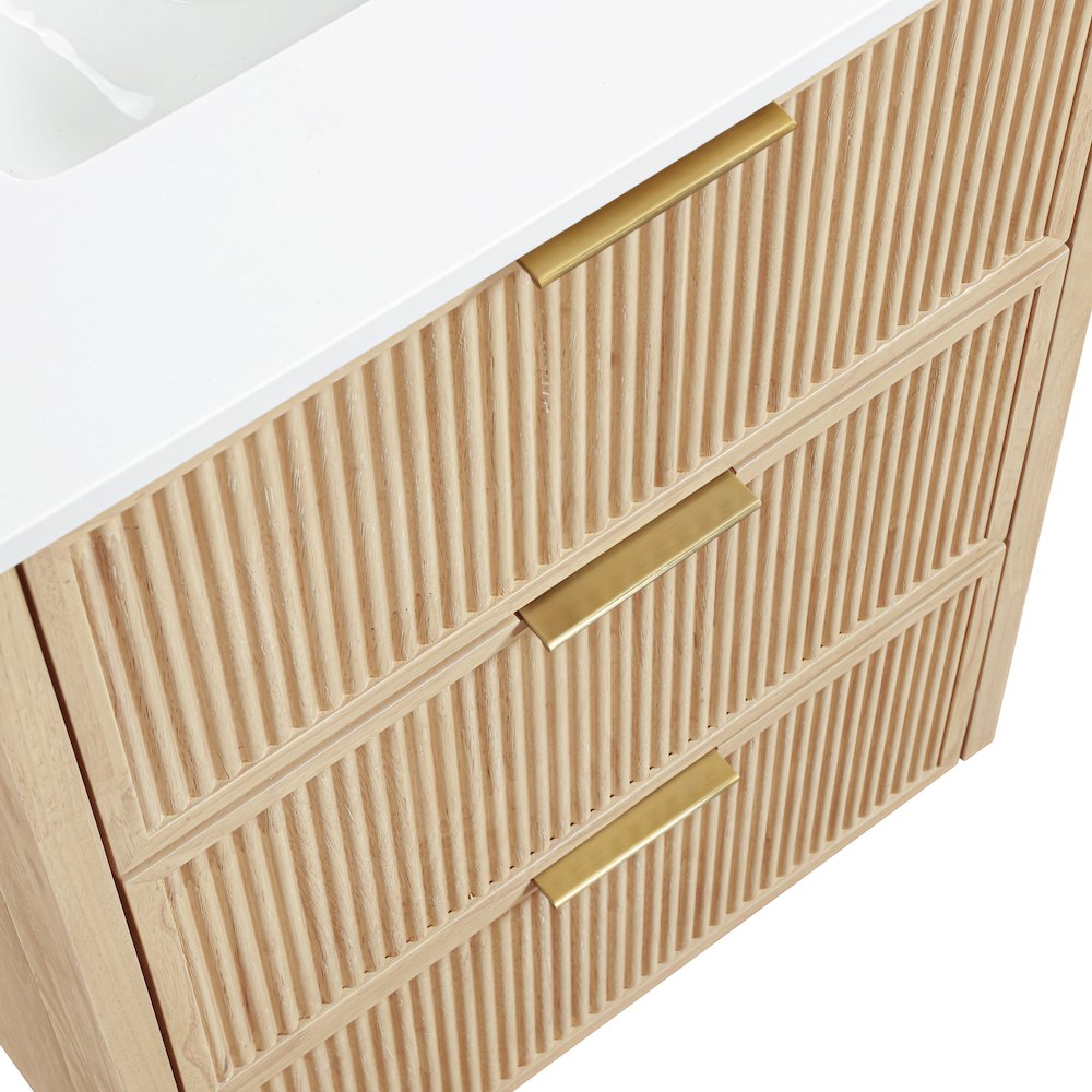 Willard 24" Natural Engineered Stone And Solid Wood Bathroom Vanity. Picture 11
