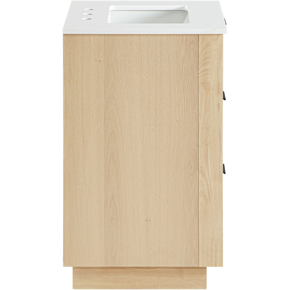 Willard 24" Natural Engineered Stone And Solid Wood Bathroom Vanity. Picture 4