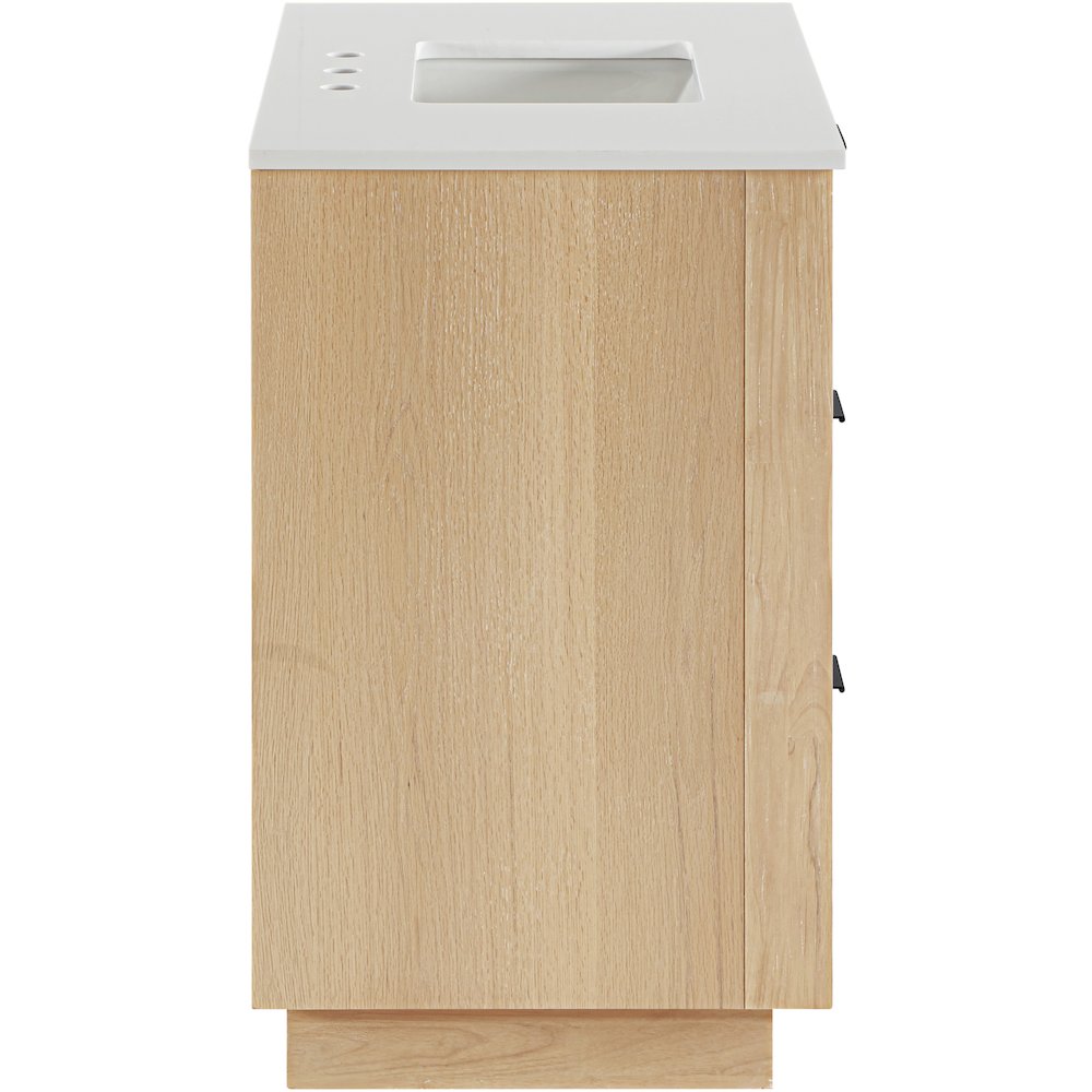 Willard 36" Natural Engineered Stone And Solid Wood Bathroom Vanity. Picture 4