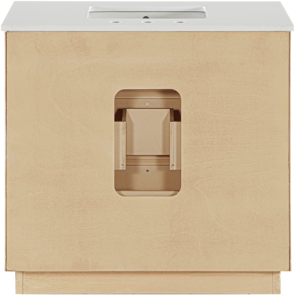 Willard 36" Natural Engineered Stone And Solid Wood Bathroom Vanity. Picture 5