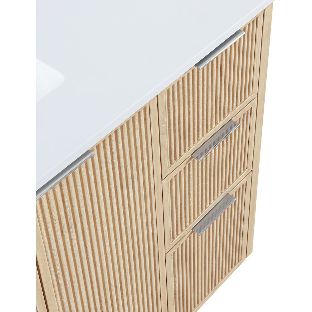 Willard 48" Natural Engineered Stone And Solid Wood Bathroom Vanity. Picture 10