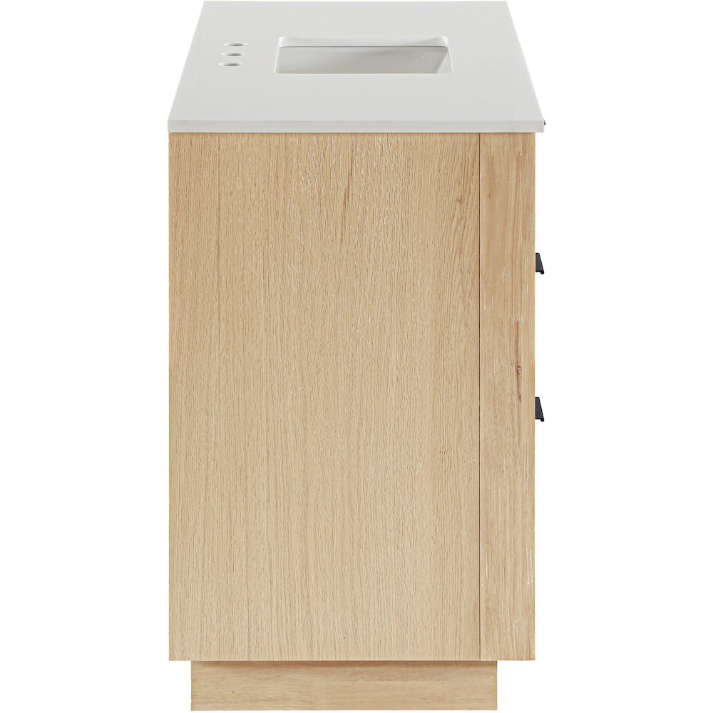 Willard 48" Natural Engineered Stone And Solid Wood Bathroom Vanity. Picture 4