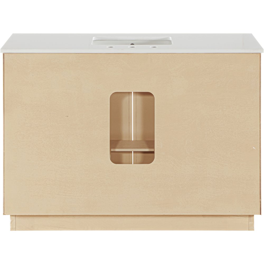 Willard 48" Natural Engineered Stone And Solid Wood Bathroom Vanity. Picture 5