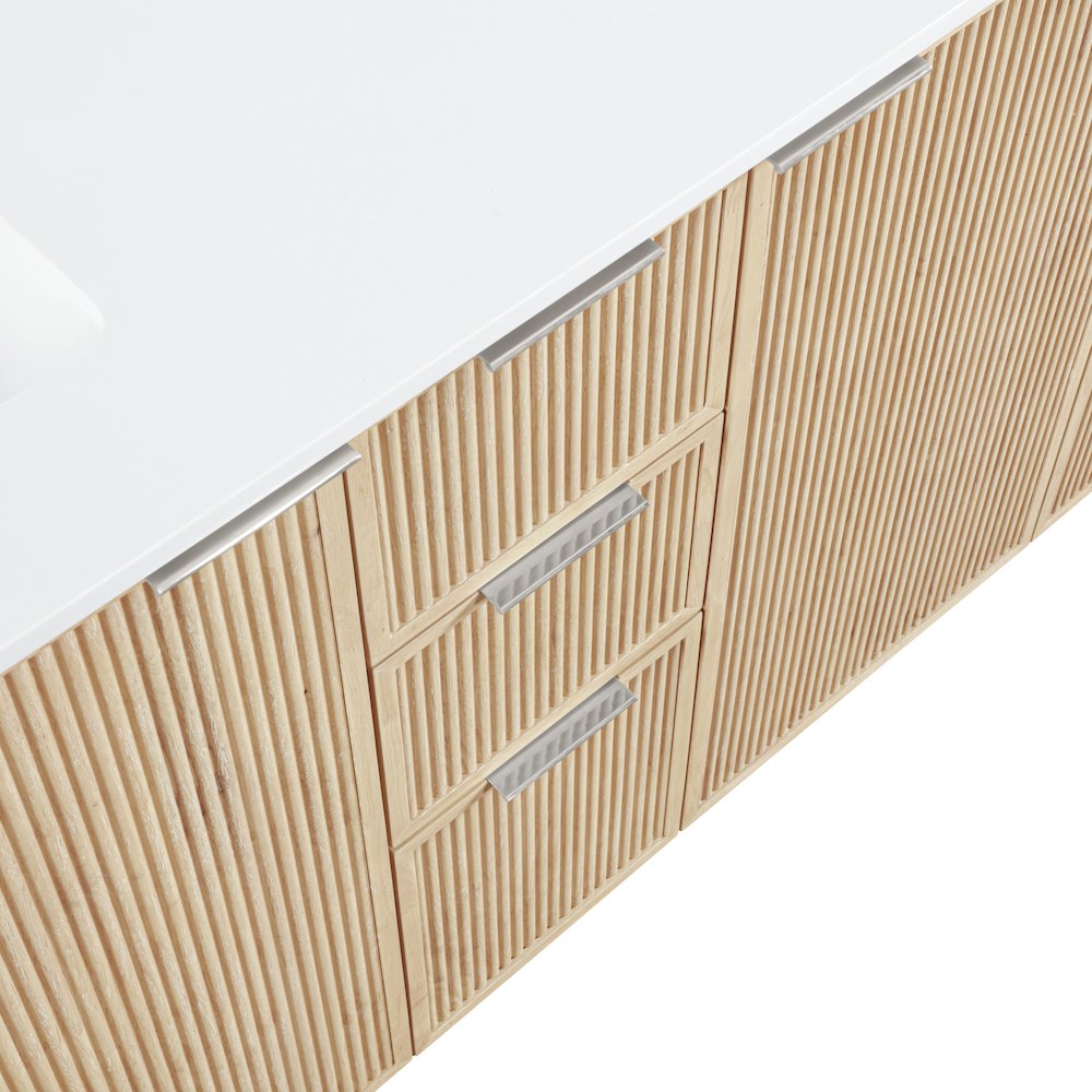 Willard 72" Natural Engineered Stone And Solid Wood Bathroom Vanity. Picture 10