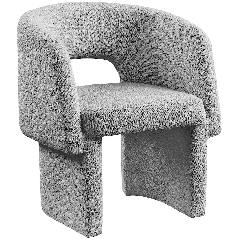 Emmet Grey Boucle Fabric Dining Chair / Accent Chair. Picture 1