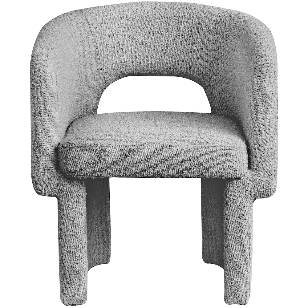 Emmet Grey Boucle Fabric Dining Chair / Accent Chair. Picture 3
