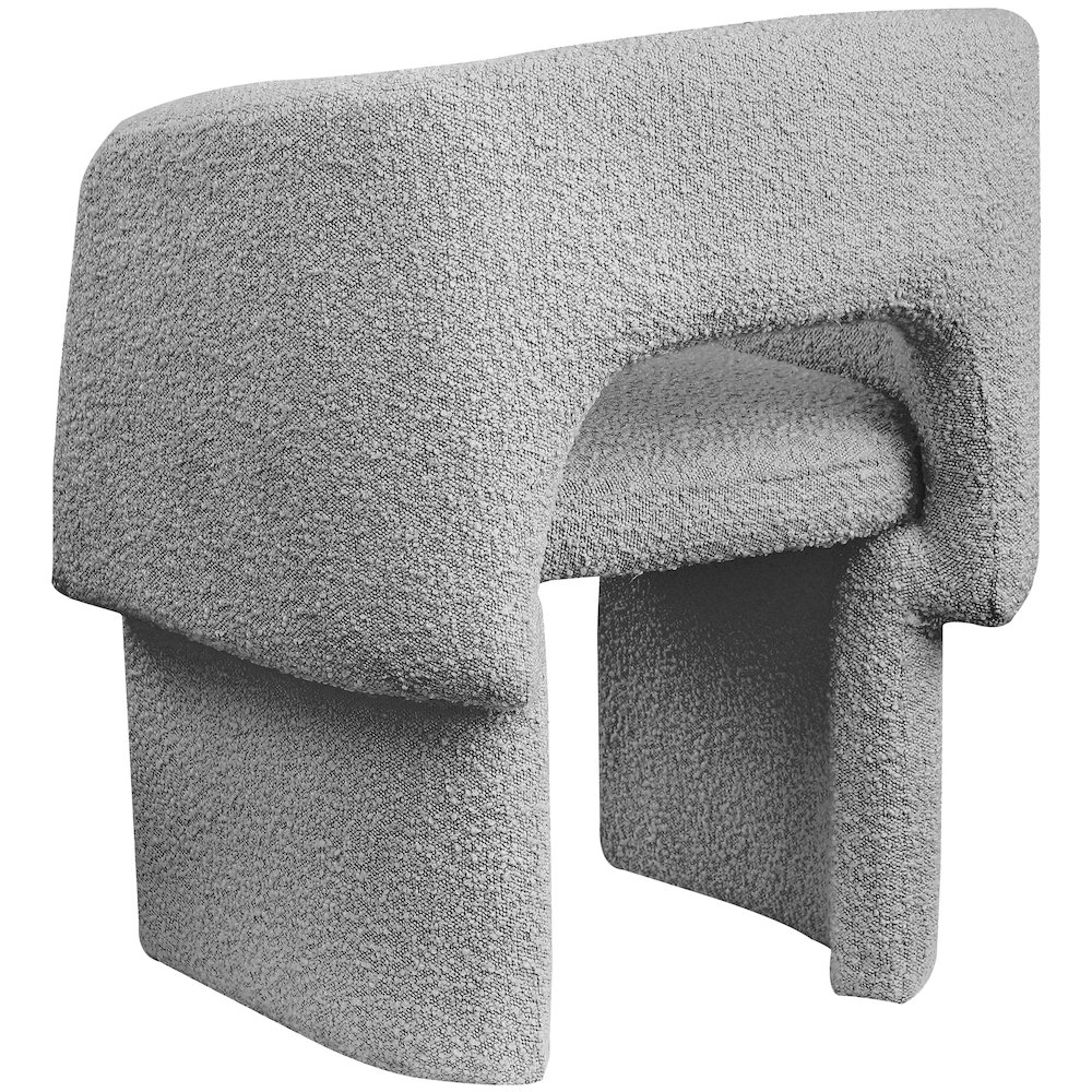 Emmet Grey Boucle Fabric Dining Chair / Accent Chair. Picture 4