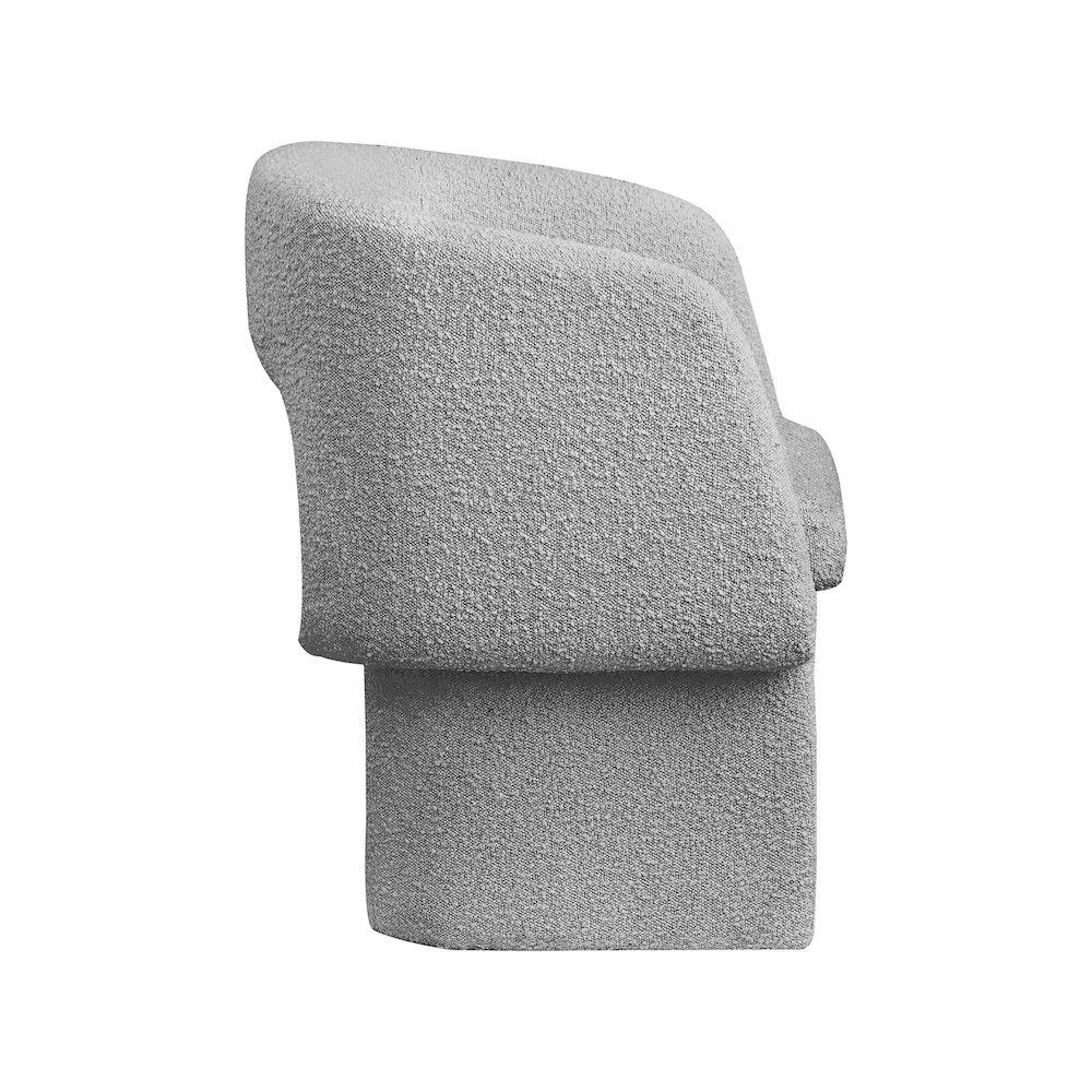 Emmet Grey Boucle Fabric Dining Chair / Accent Chair. Picture 5