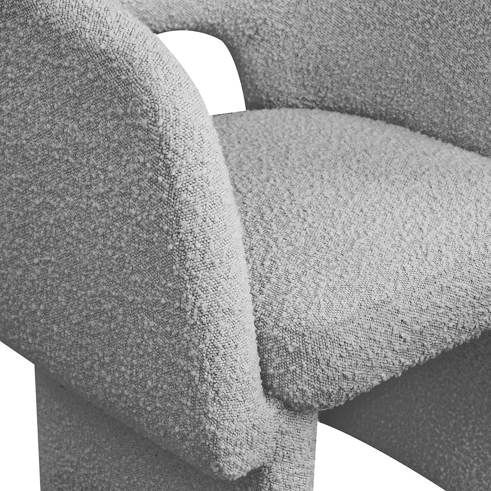 Emmet Grey Boucle Fabric Dining Chair / Accent Chair. Picture 6