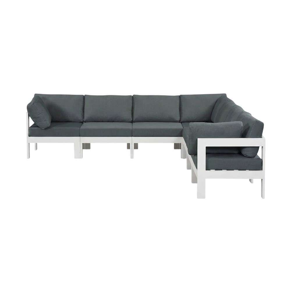Gray Fabric Outdoor Modular Sectional For Contemporary Patio Lounge. Picture 1