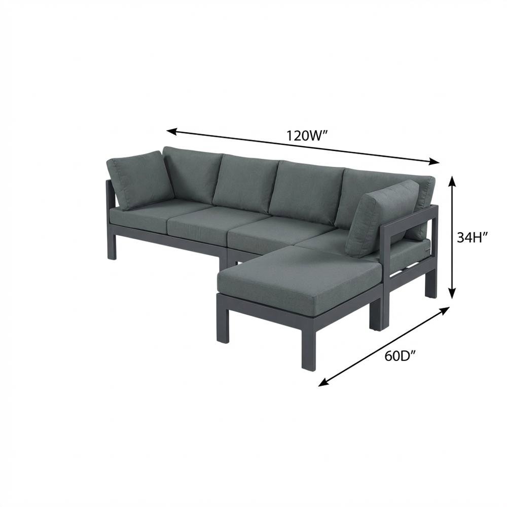Gray Fabric Outdoor Patio Modular Sectional With Contemporary Style. Picture 7
