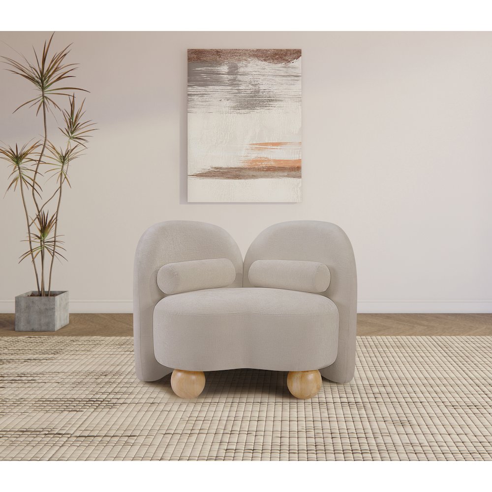 Daphne Beige Chenille Fabric Chair. Picture 2