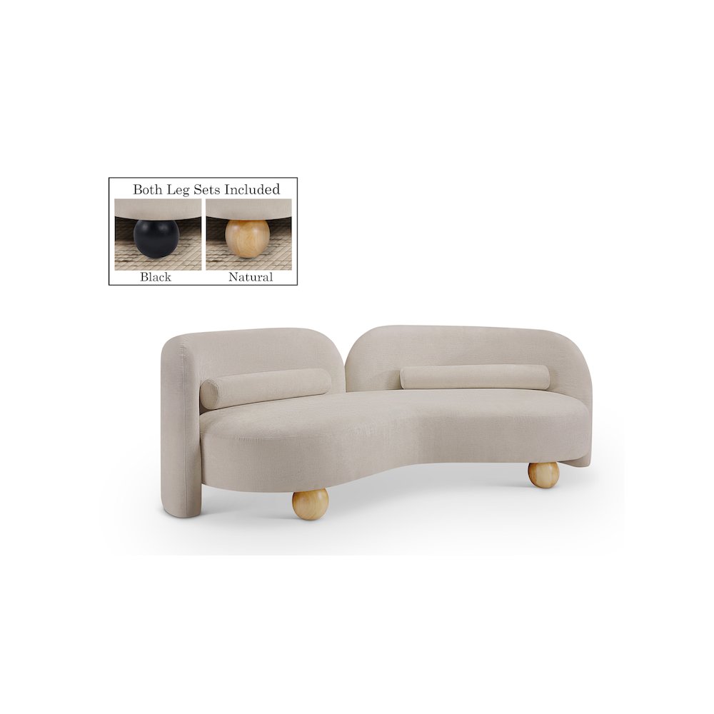 Daphne Beige Chenille Fabric Sofa. Picture 1