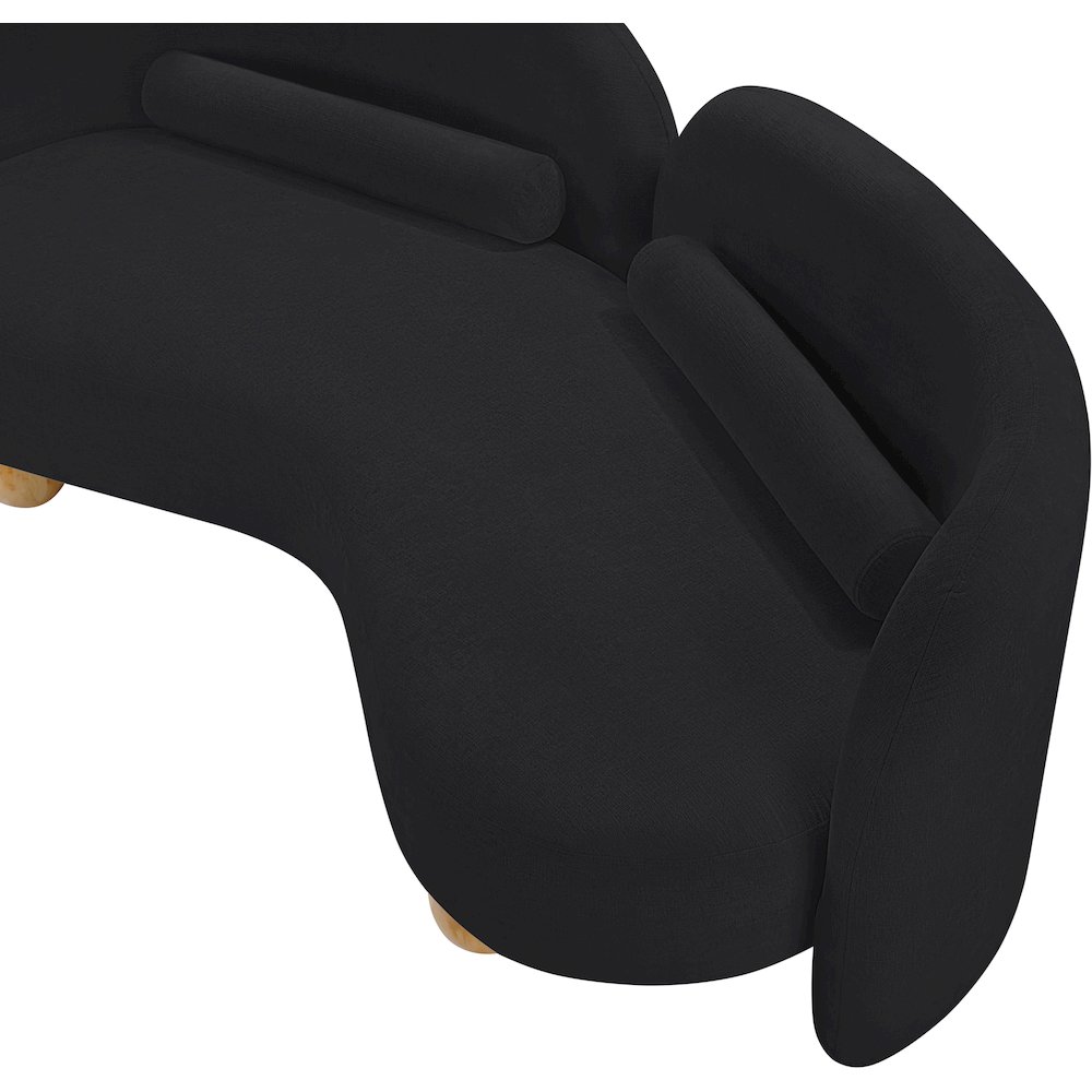 Daphne Black Chenille Fabric Loveseat. Picture 16