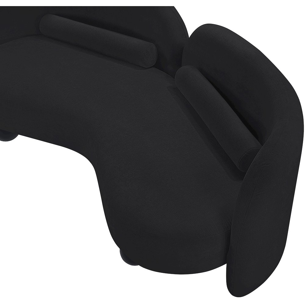 Daphne Black Chenille Fabric Loveseat. Picture 17