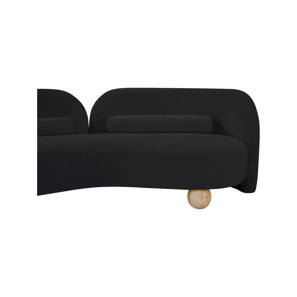 Daphne Black Chenille Fabric Loveseat. Picture 18