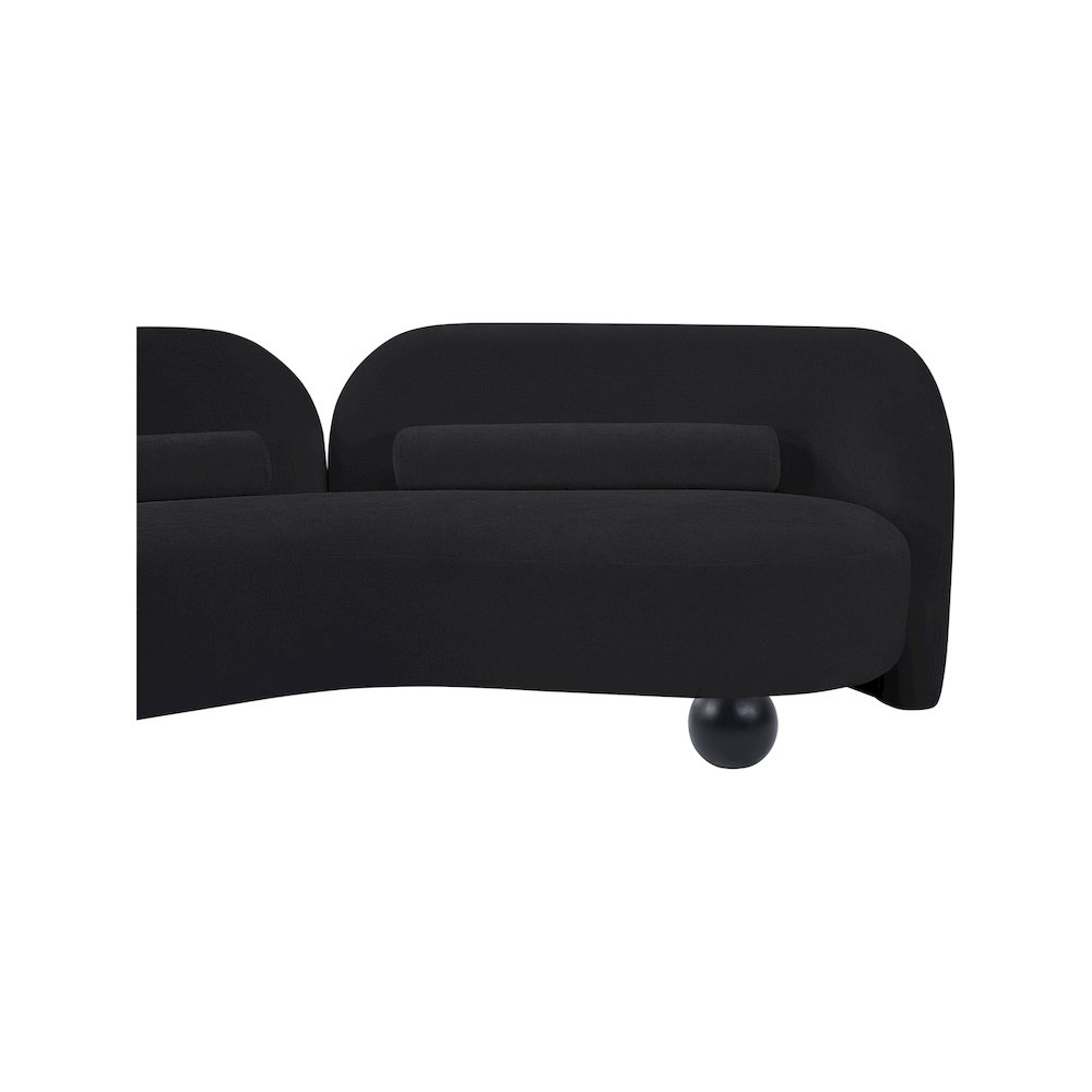 Daphne Black Chenille Fabric Loveseat. Picture 19