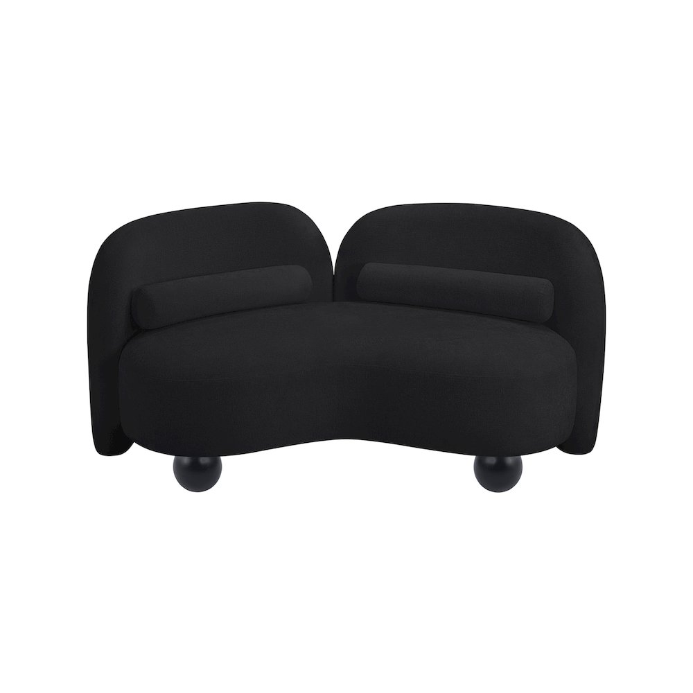 Daphne Black Chenille Fabric Loveseat. Picture 8