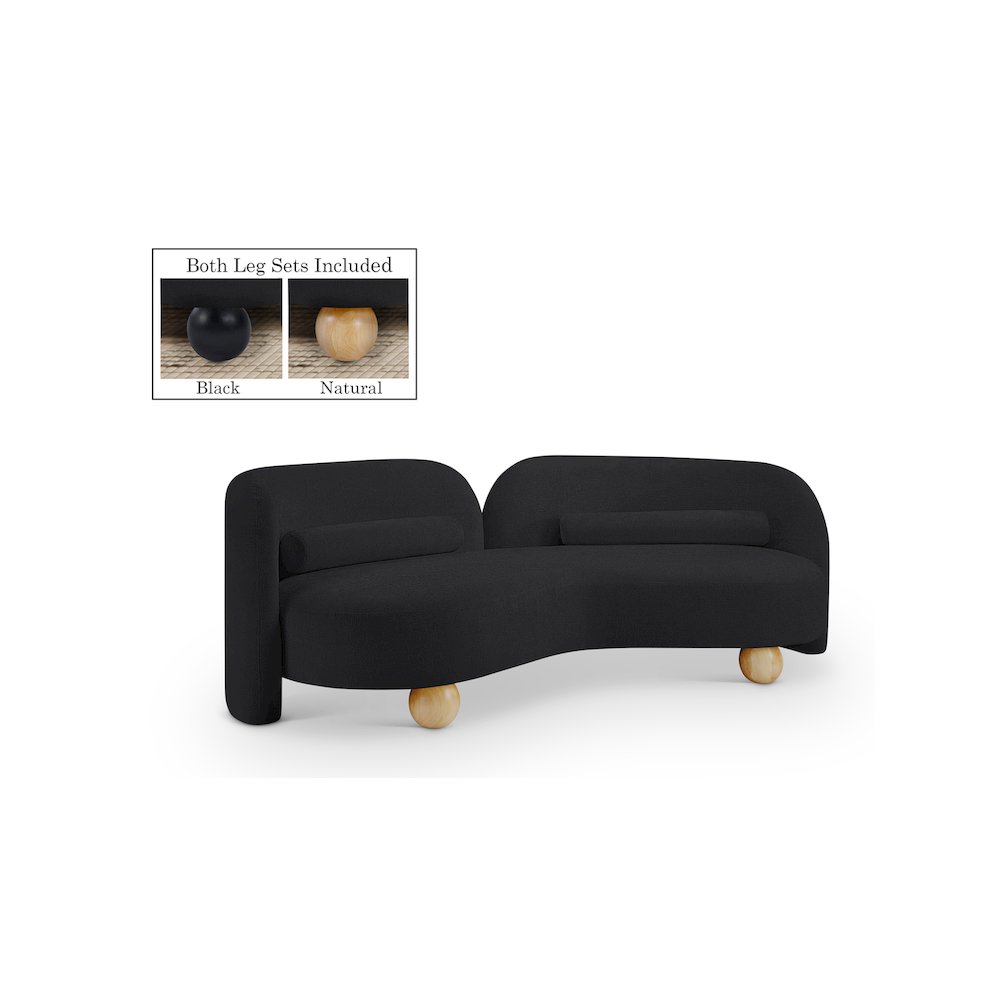 Daphne Black Chenille Fabric Sofa. Picture 1