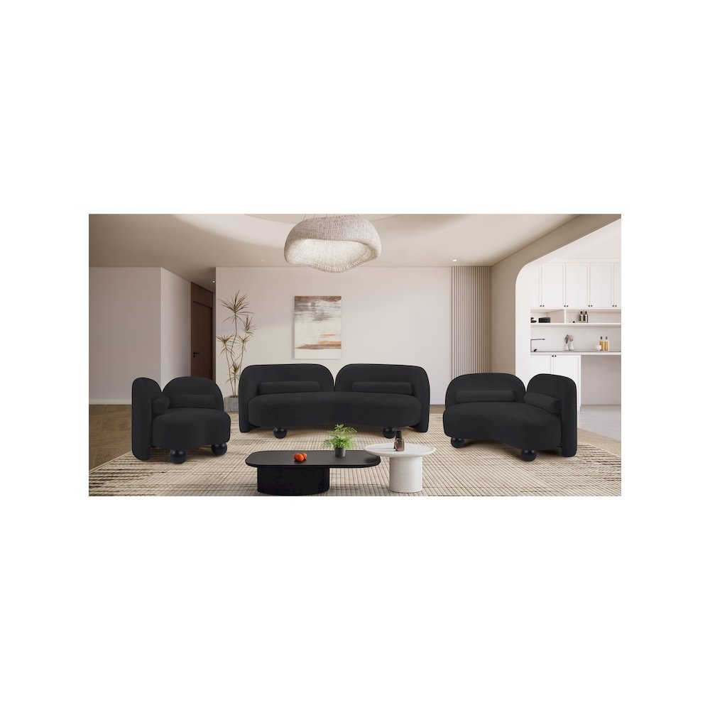 Daphne Black Chenille Fabric Sofa. Picture 15