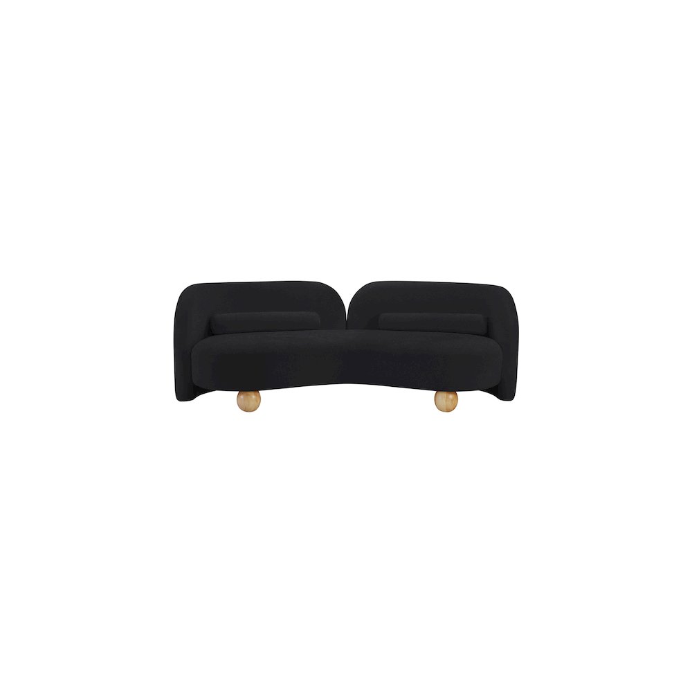 Daphne Black Chenille Fabric Sofa. Picture 4