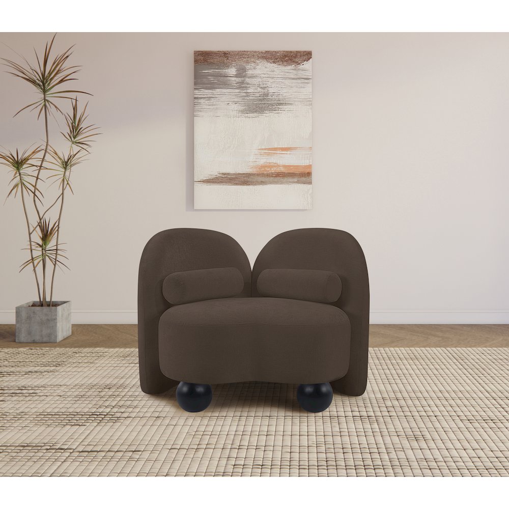 Daphne Brown Chenille Fabric Chair. Picture 4