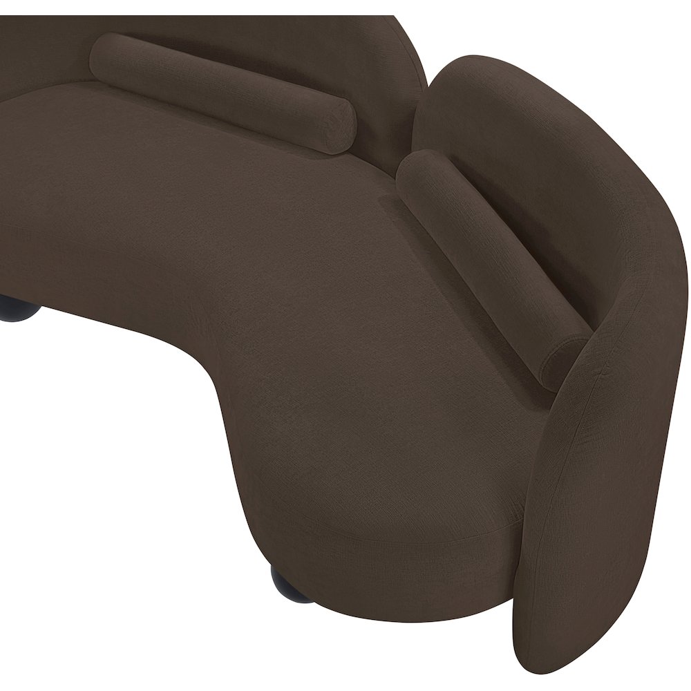 Daphne Brown Chenille Fabric Loveseat. Picture 17