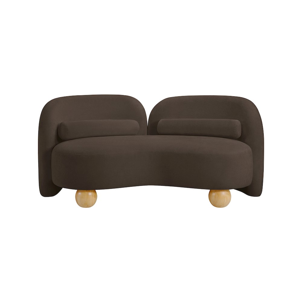 Daphne Brown Chenille Fabric Loveseat. Picture 4