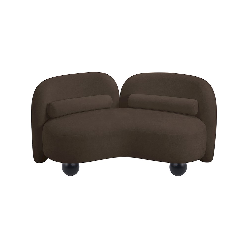 Daphne Brown Chenille Fabric Loveseat. Picture 8