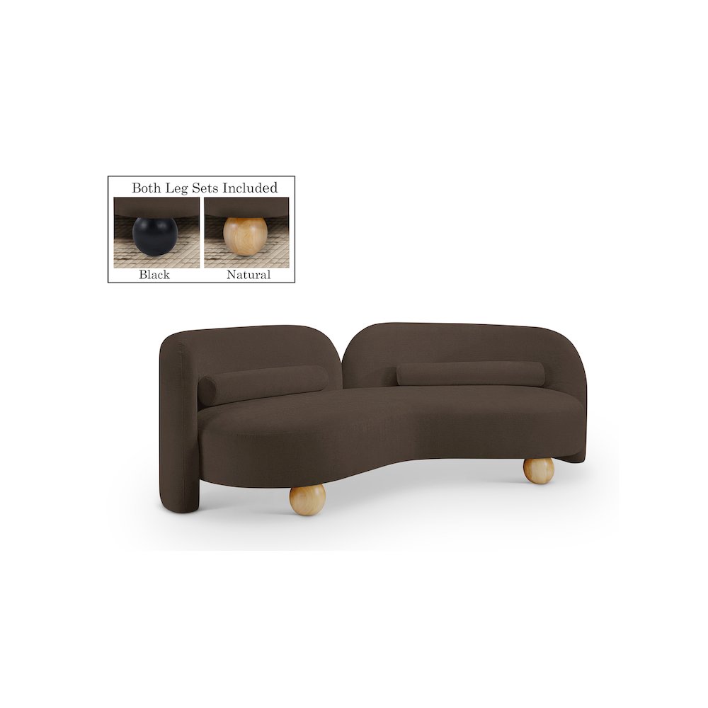 Daphne Brown Chenille Fabric Sofa. Picture 1