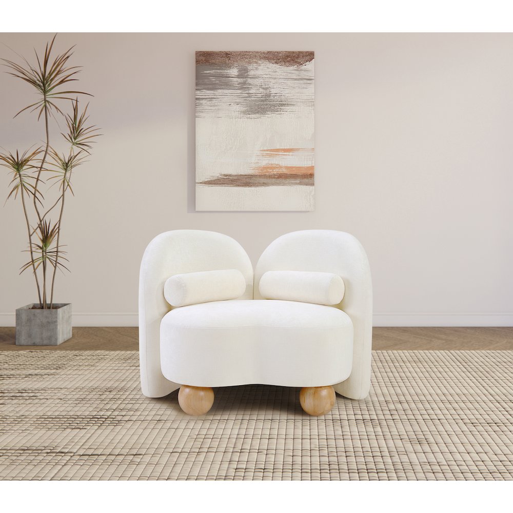 Daphne Cream Chenille Fabric Chair. Picture 2