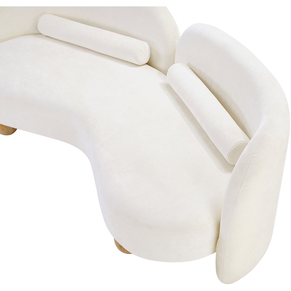 Daphne Cream Chenille Fabric Loveseat. Picture 16