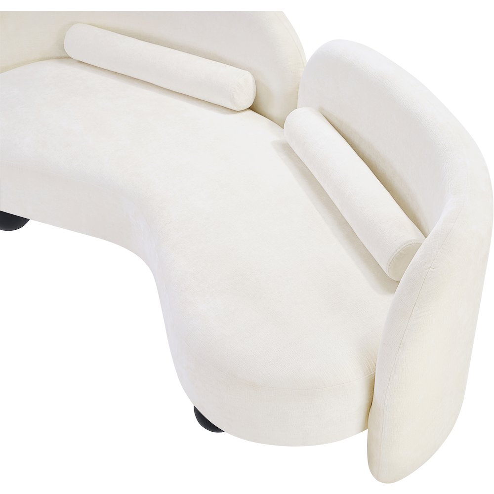 Daphne Cream Chenille Fabric Loveseat. Picture 17