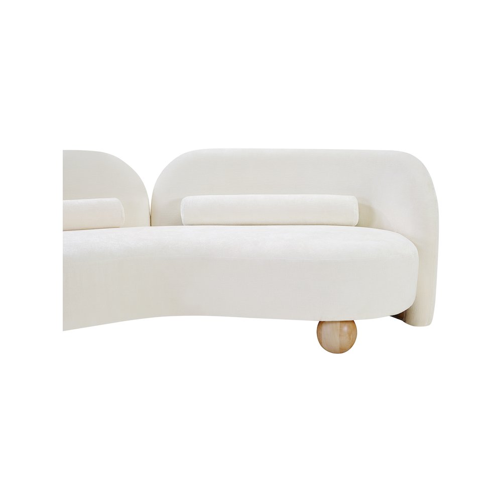 Daphne Cream Chenille Fabric Loveseat. Picture 18