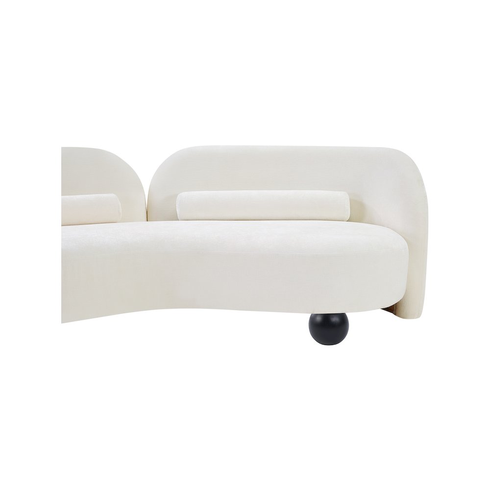 Daphne Cream Chenille Fabric Loveseat. Picture 19