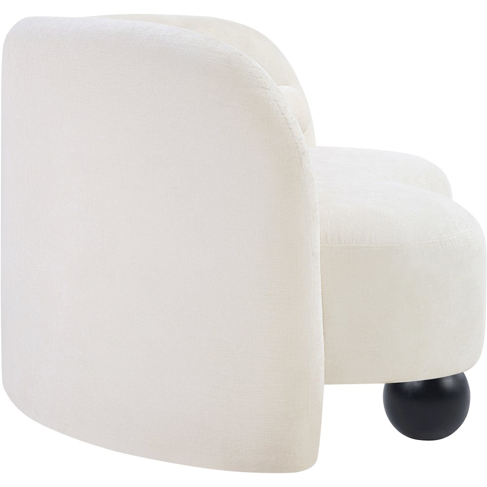 Daphne Cream Chenille Fabric Loveseat. Picture 5
