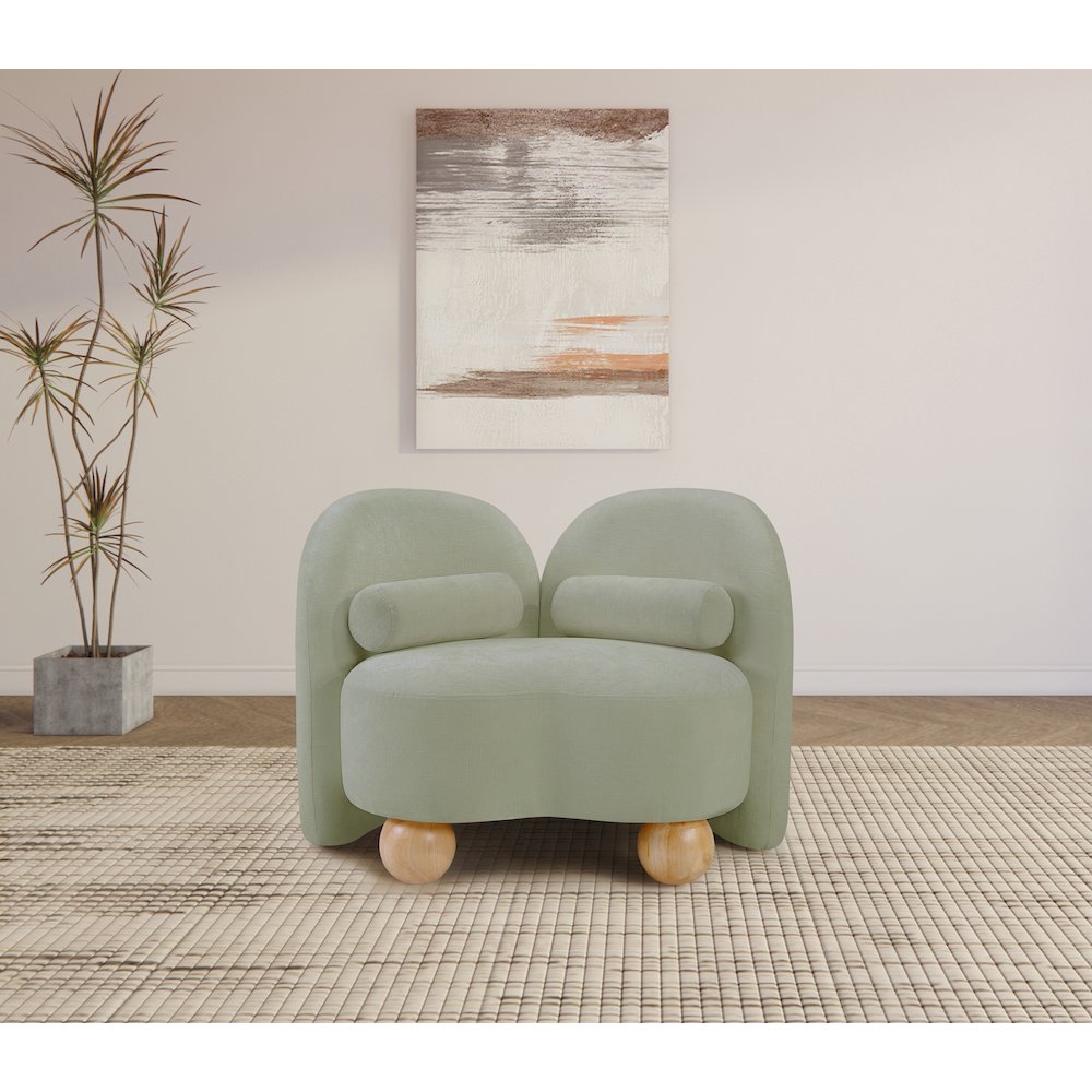 Daphne Mint Chenille Fabric Chair. Picture 3