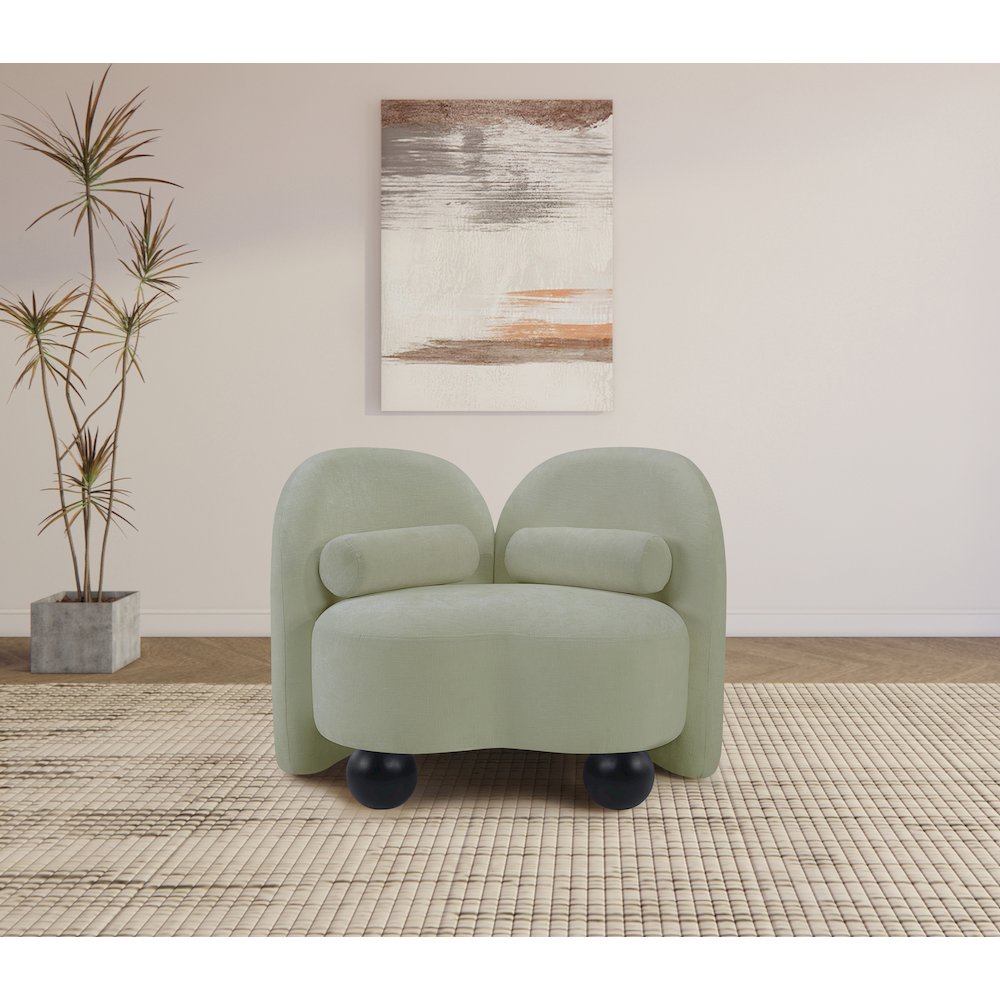 Daphne Mint Chenille Fabric Chair. Picture 4