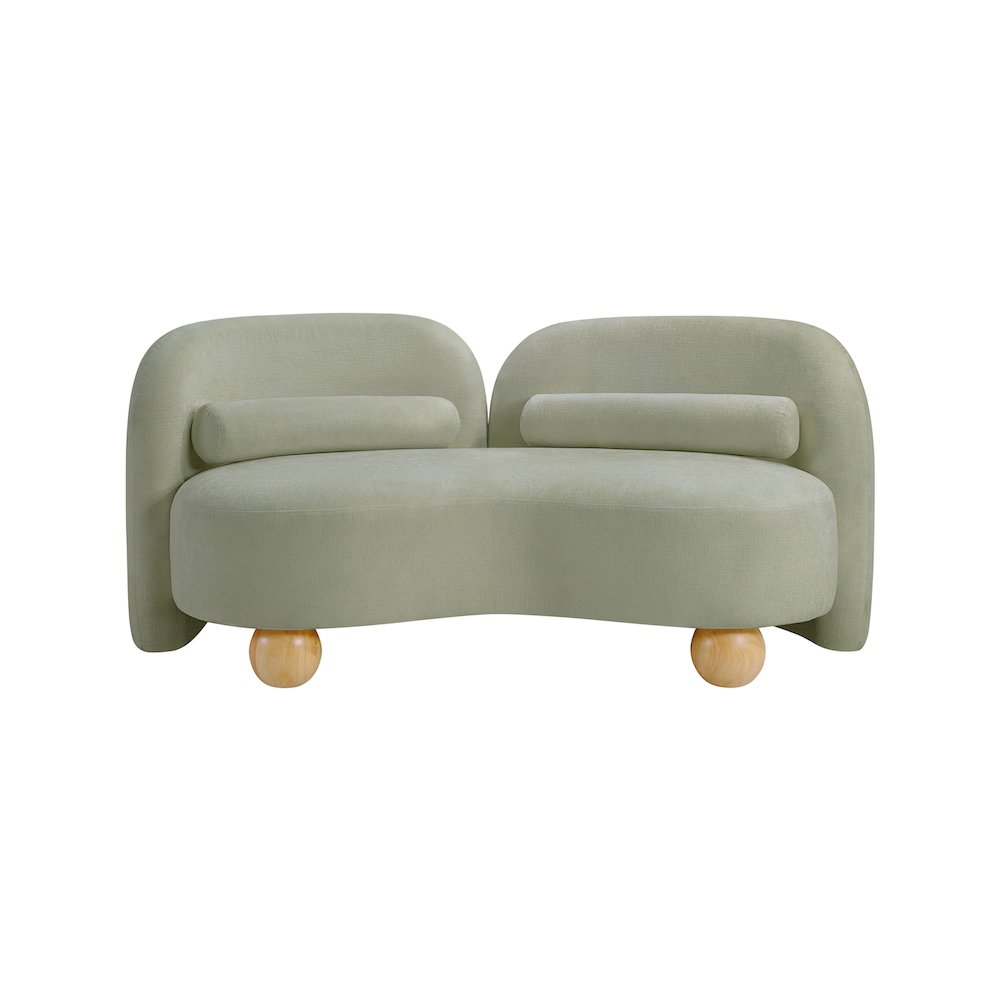 Daphne Mint Chenille Fabric Loveseat. Picture 4