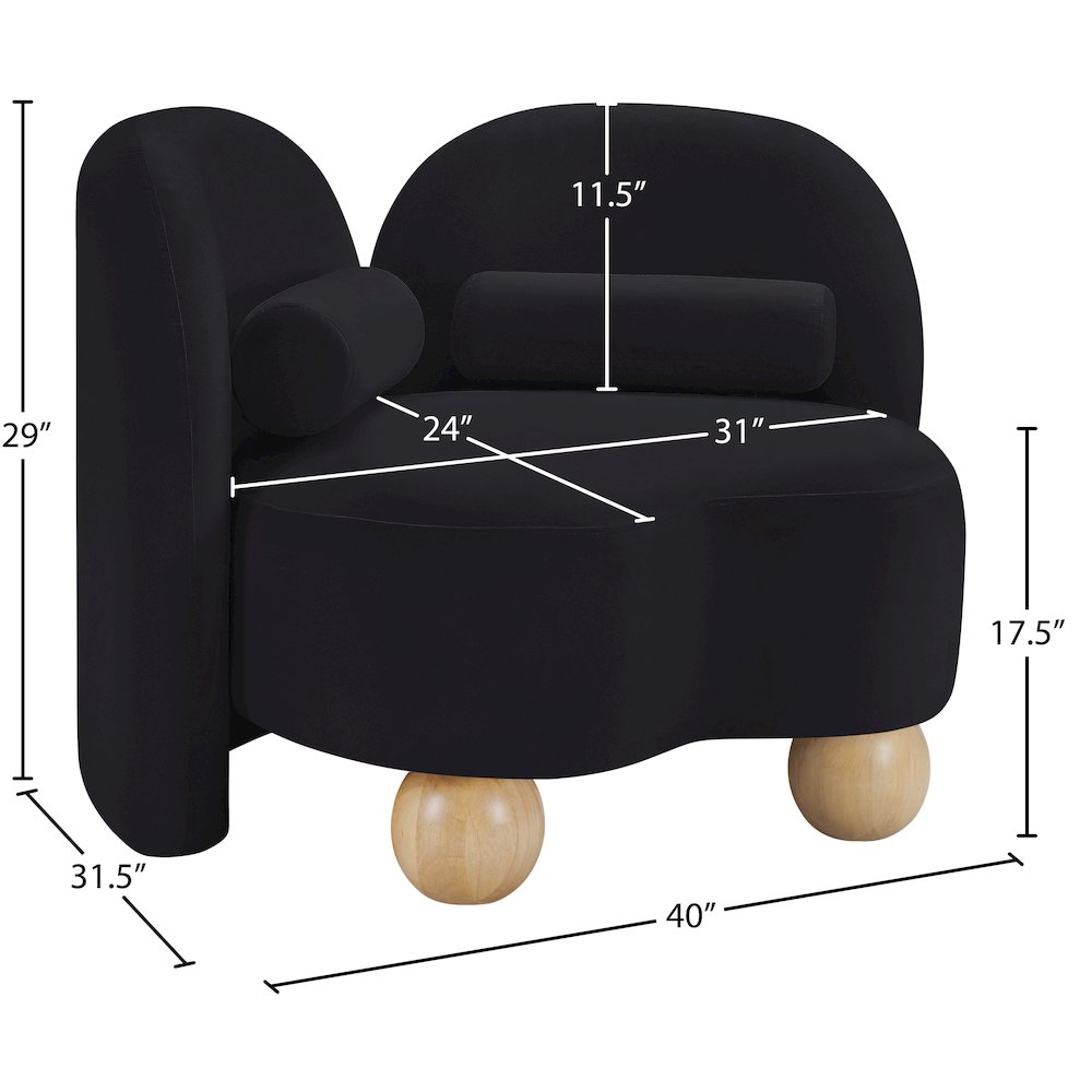 Daphne Black Velvet Chair. Picture 16