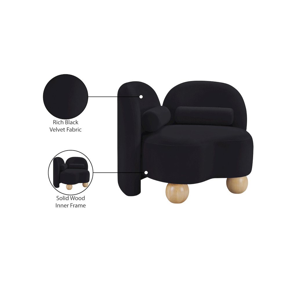 Daphne Black Velvet Chair. Picture 17