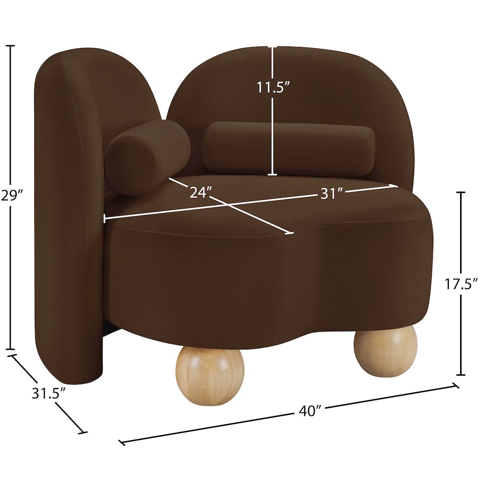 Daphne Brown Velvet Chair. Picture 16