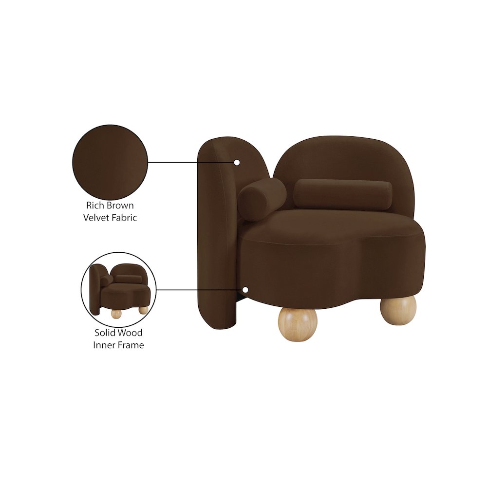 Daphne Brown Velvet Chair. Picture 17