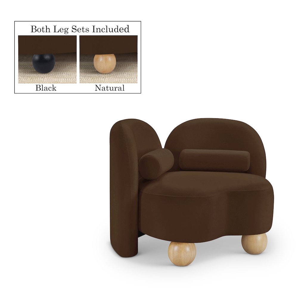 Daphne Brown Velvet Chair. Picture 1