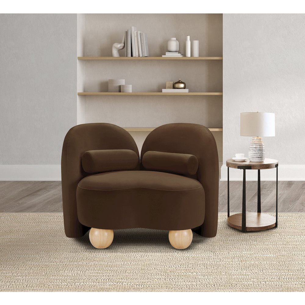 Daphne Brown Velvet Chair. Picture 2