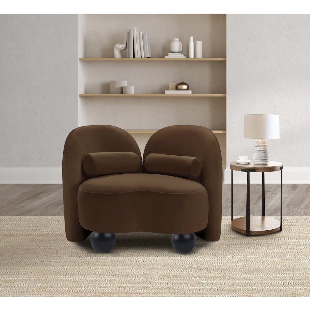 Daphne Brown Velvet Chair. Picture 3