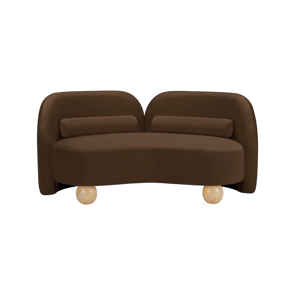 Daphne Brown Velvet Loveseat. Picture 4