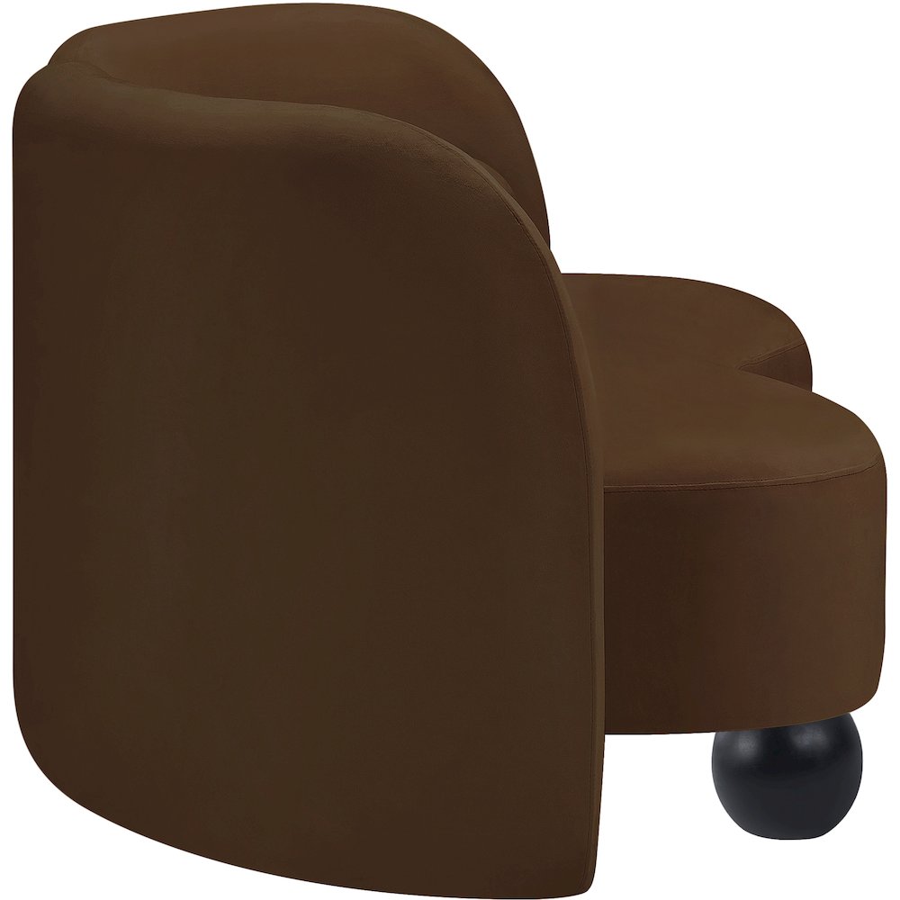 Daphne Brown Velvet Loveseat. Picture 5