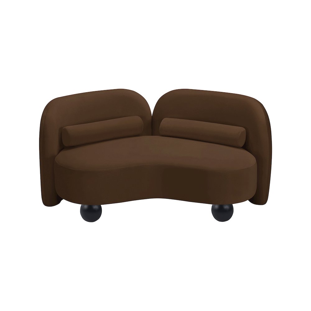 Daphne Brown Velvet Loveseat. Picture 8