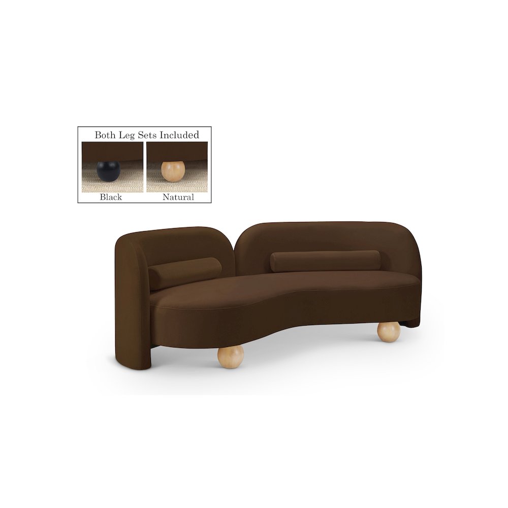 Daphne Brown Velvet Sofa. Picture 1